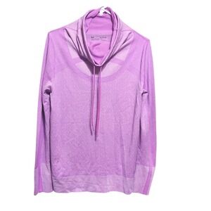 Under Armour Threadborne HeatGear Cowl Neck Long Sleeve Top Purple Womens XL